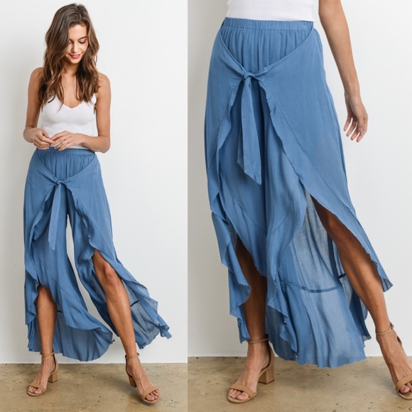 KHLOE Flutter Pants - WHITE - Picture 4 of 4